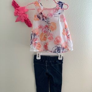 Janie and Jack 2 piece w hair bow